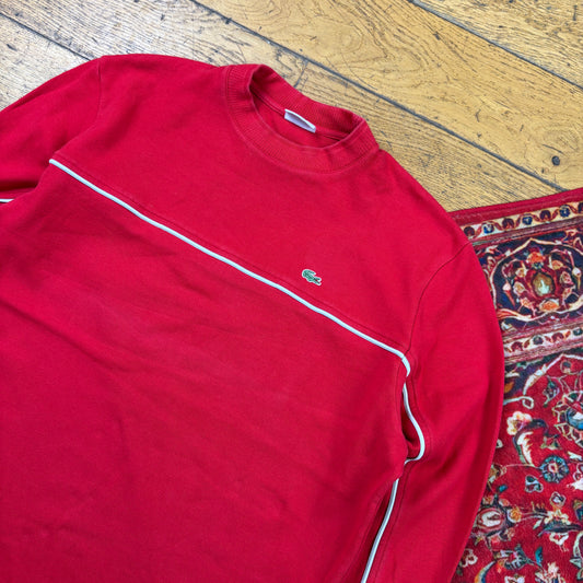 Vintage Lacoste Red Embroidered Sweatshirt - M