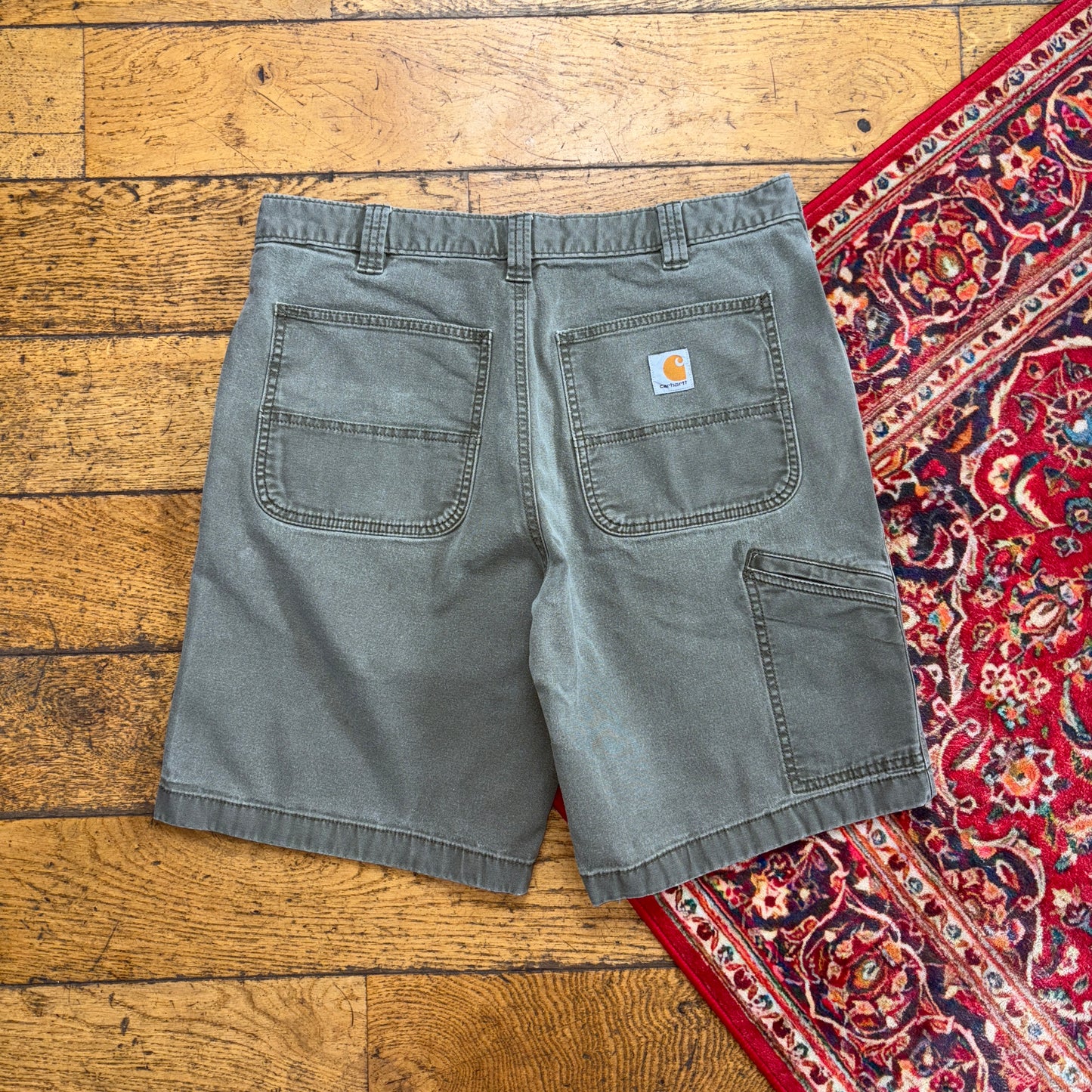 Vintage Carhartt Green Workwear Baggy Carpenter Shorts - 34
