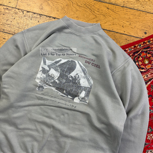 Vintage 90s Grey Graphic Sweatshirt - L