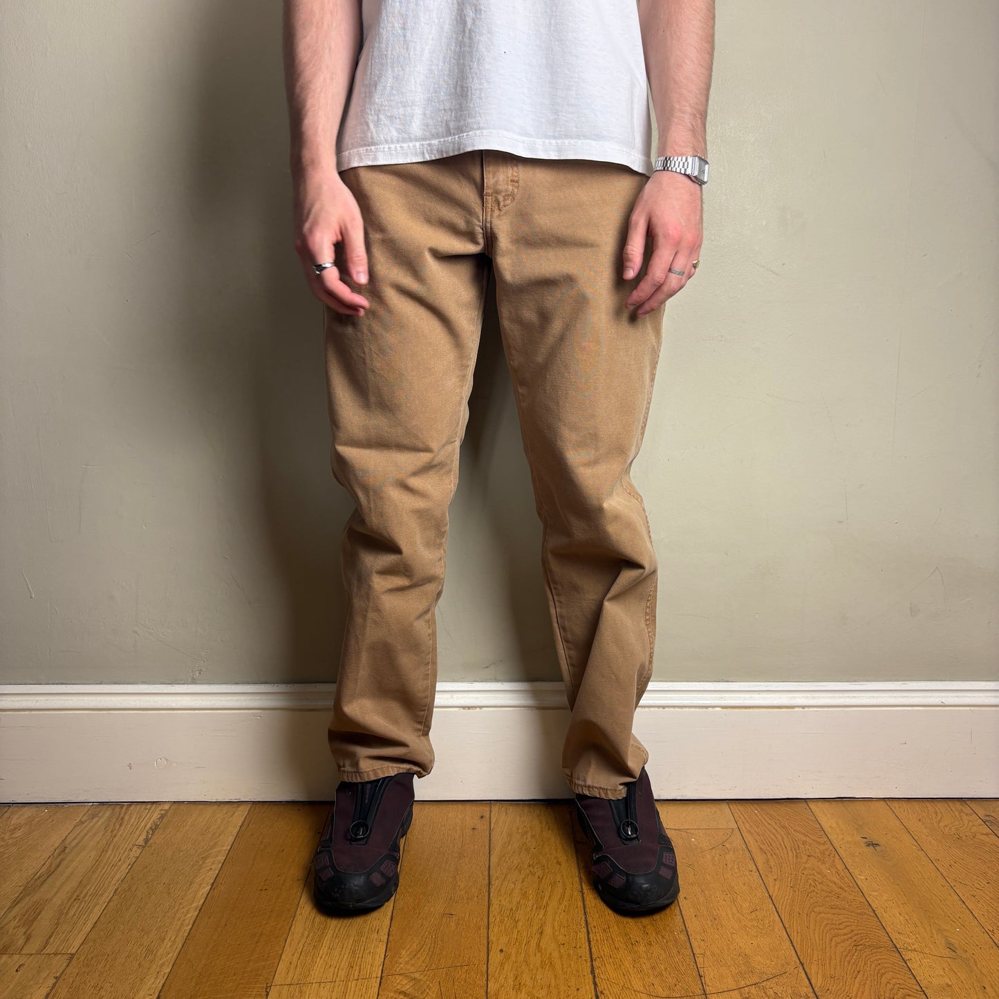 Vintage Dickies Workwear Brown Carpenter Baggy Trousers - 34R