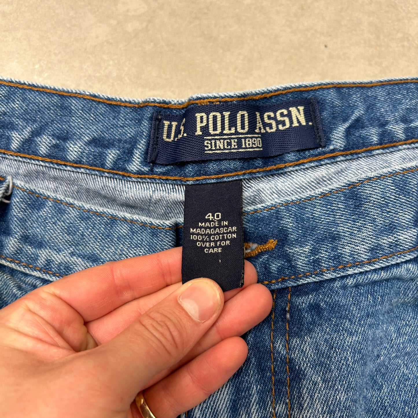 Vintage US Polo ASSN Embroidered Hip Hop Baggy Blue Shorts Jorts - 40