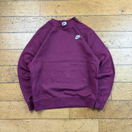 Vintage Nike Burgundy Embroidered Sweatshirt - S