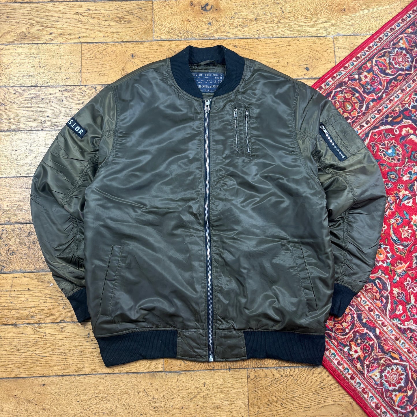 Vintage Khaki Green MA-1 Bomber Jacket - XXL