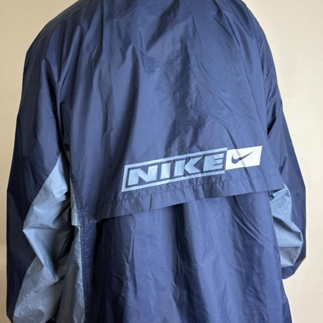 Vintage Nike y2k Swoosh Navy Windbreaker Coat Jacket - 2XL