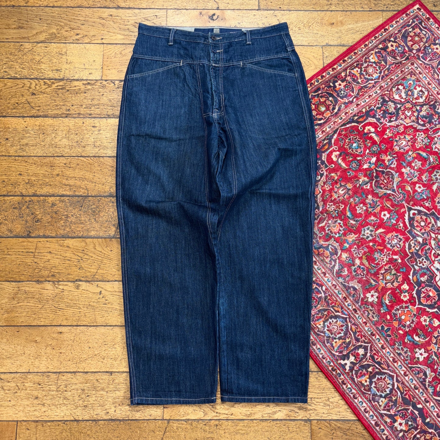 Vintage Marithe Francois Girbaud Navy Grey Y2K Hip Hop Baggy Jeans - 36R