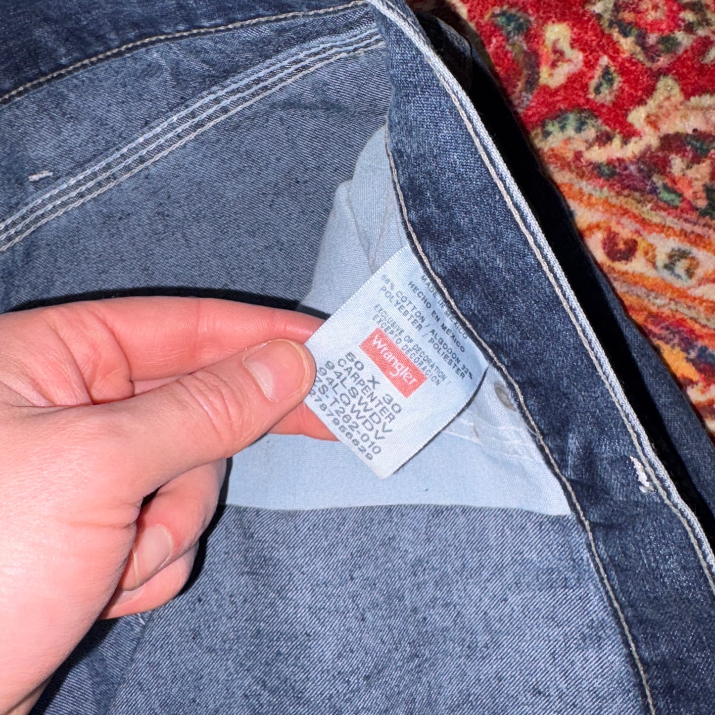 Vintage Wrangler Blue Carpenter Workwear Baggy Jeans - 50S