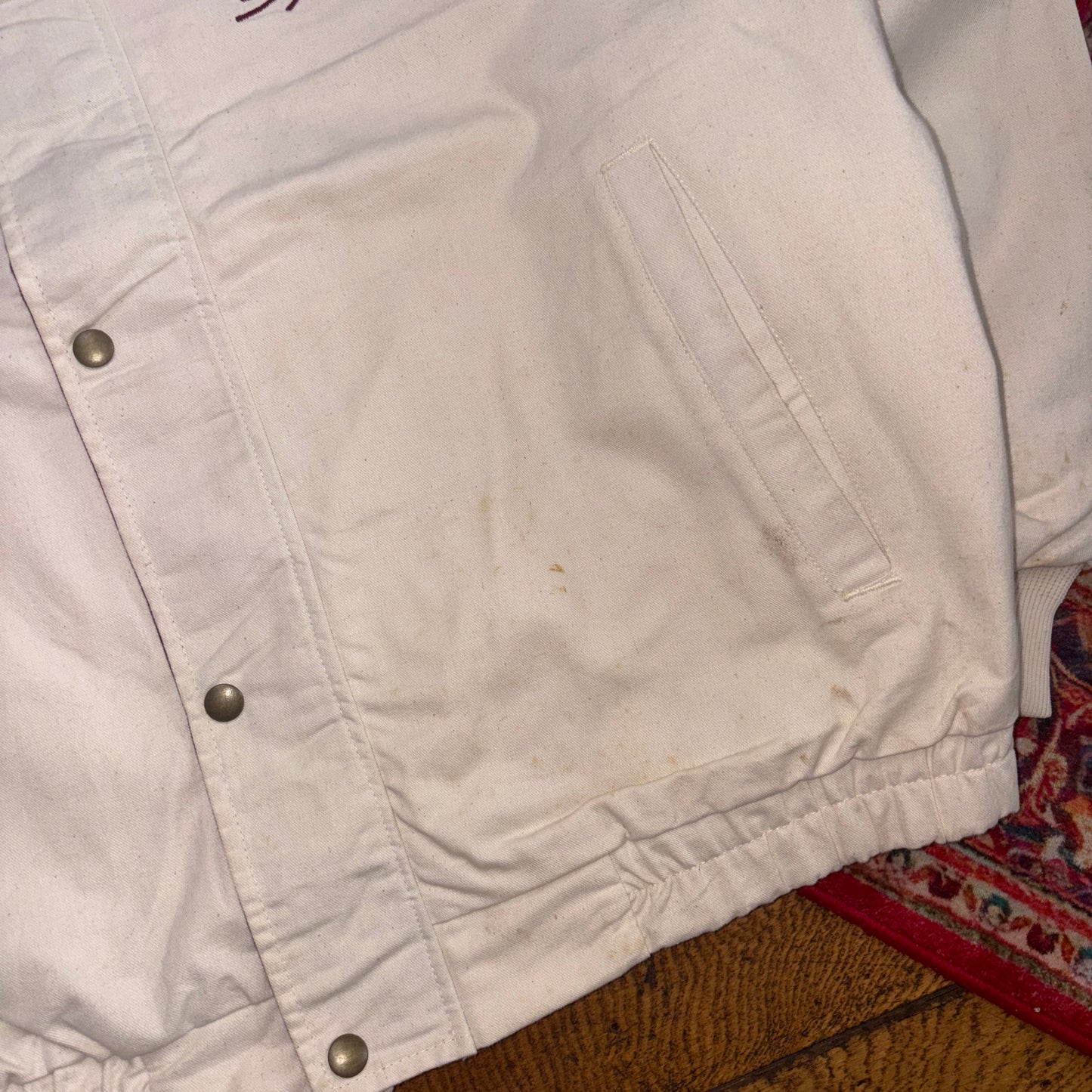 Vintage Cream Workwear Utility Bomber Carhartt Style Jacket - XL