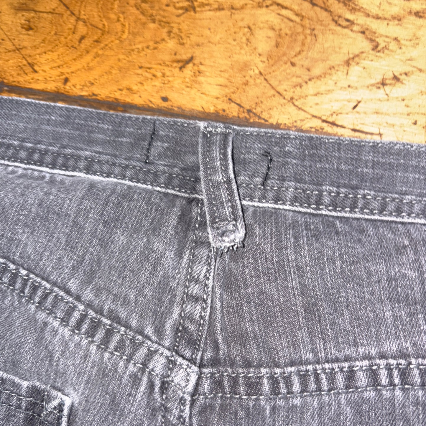 Vintage Route 66 Grey Embroidered Y2K Hip Hop Baggy Jeans Shorts Jorts - 38