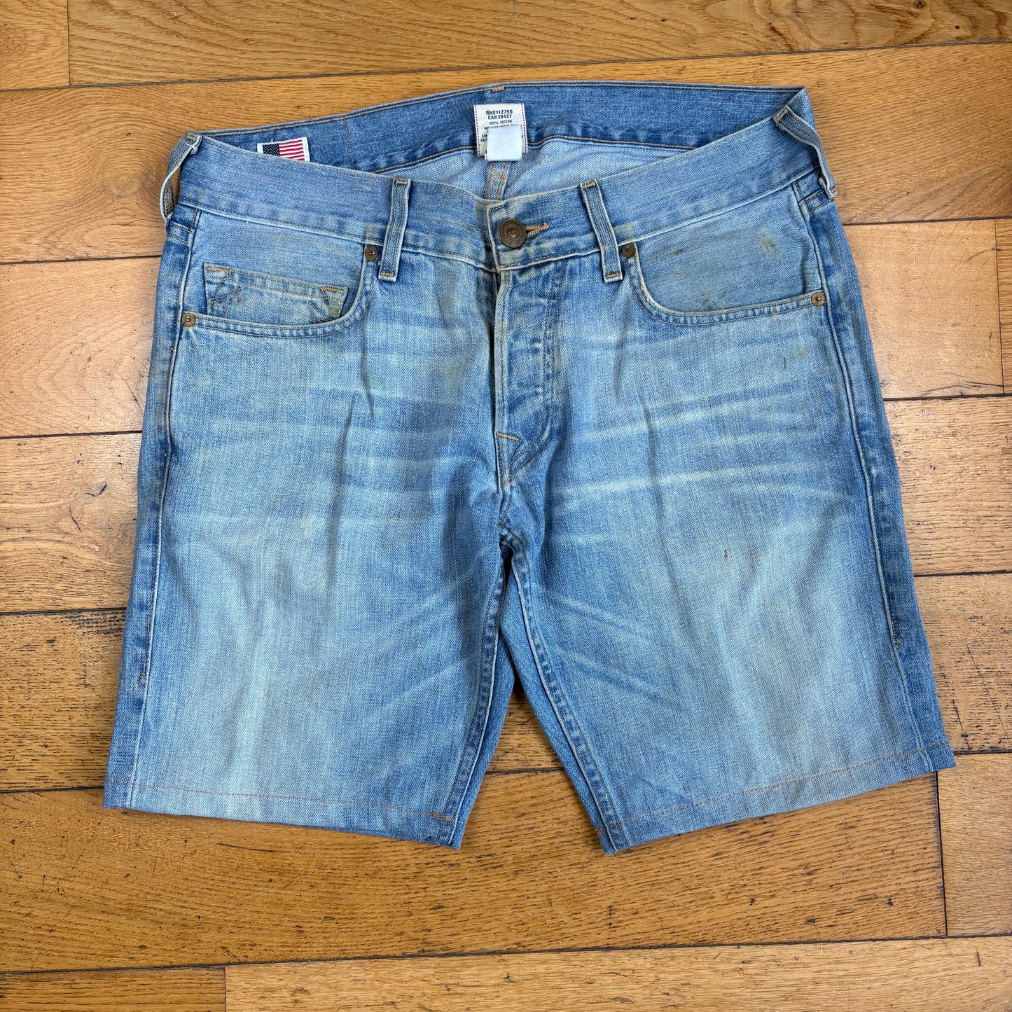 Vintage True Religion Blue Embroidered Y2K Shorts Jorts - 36