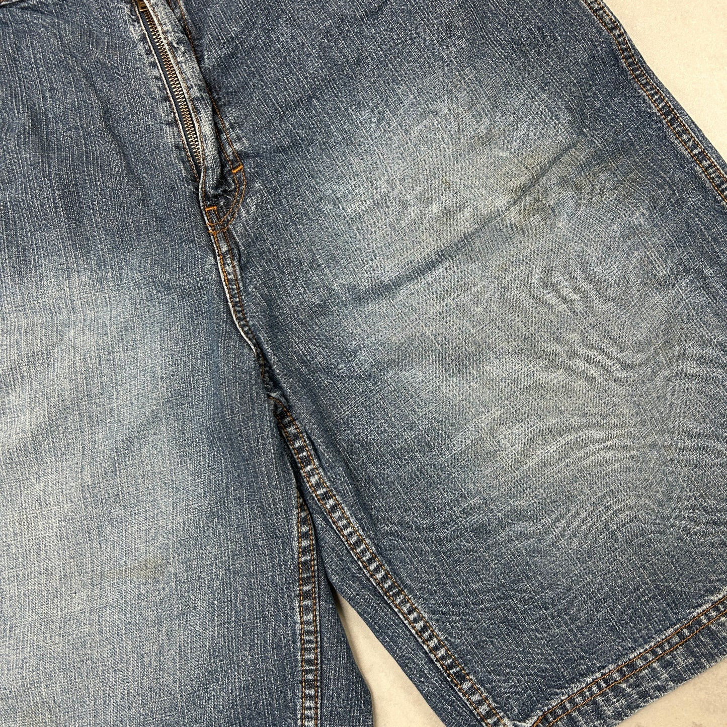 Vintage Embroidered Hip Hop Baggy Blue Shorts Jorts - 38