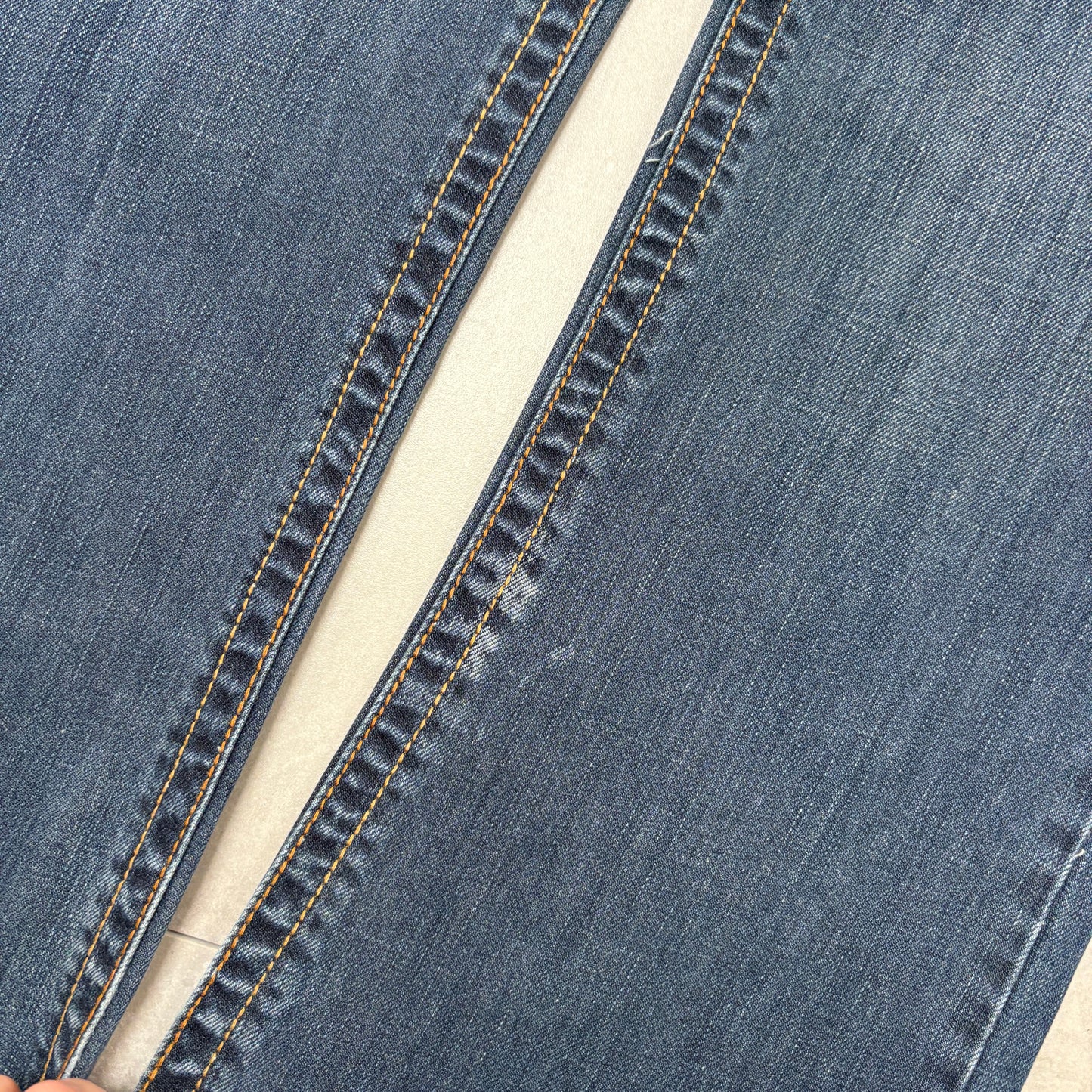 Vintage Embroidered Hip Hop Blue Bootcut Baggy Jeans - 36