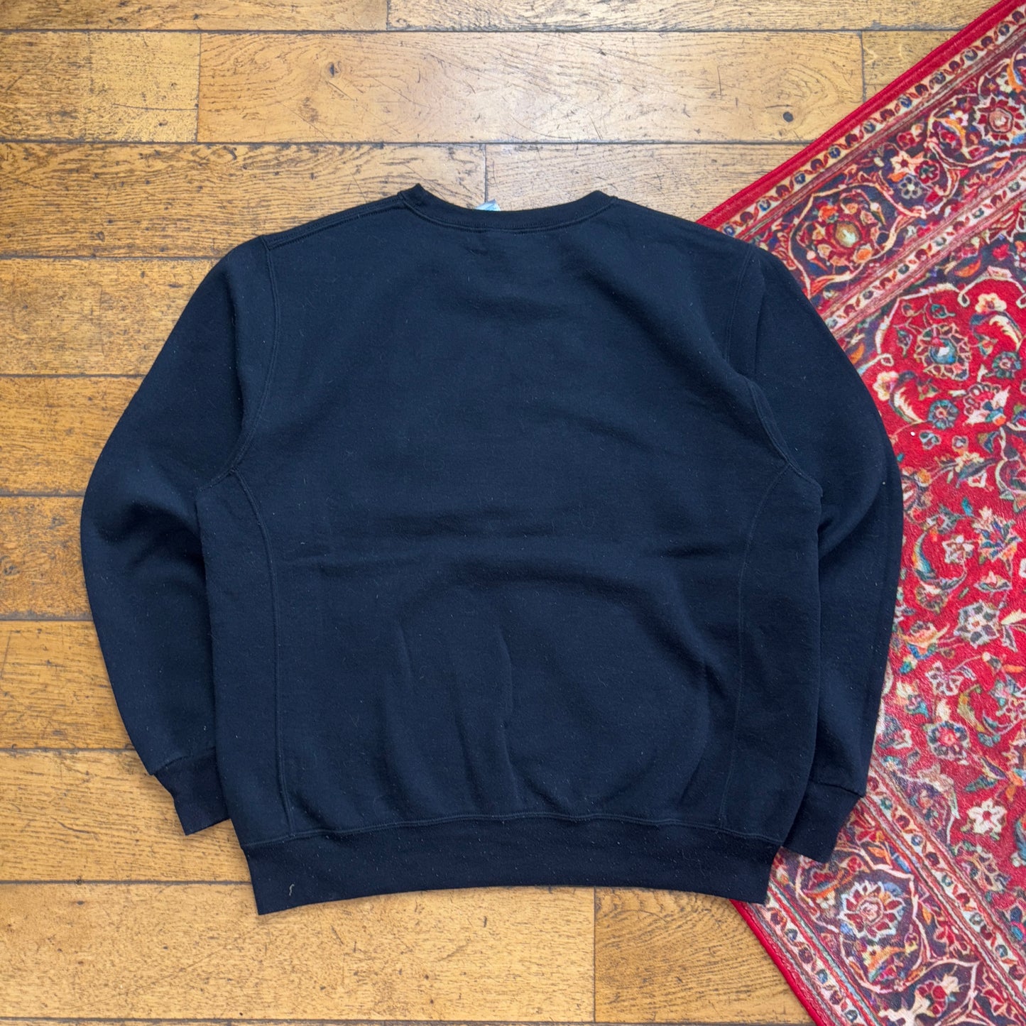 Vintage Russell Athletic Black Boxy Blank Embroidered Sweatshirt - L