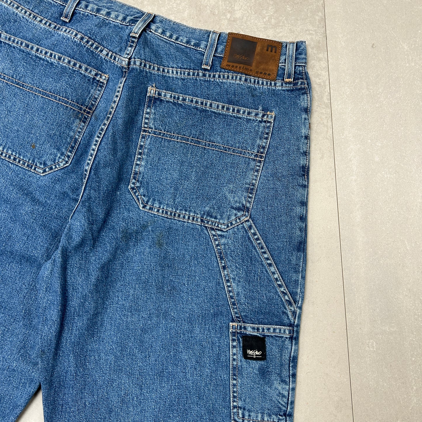 Vintage Mossimo Embroidered Hip Hop Baggy Blue Shorts Jorts - 36