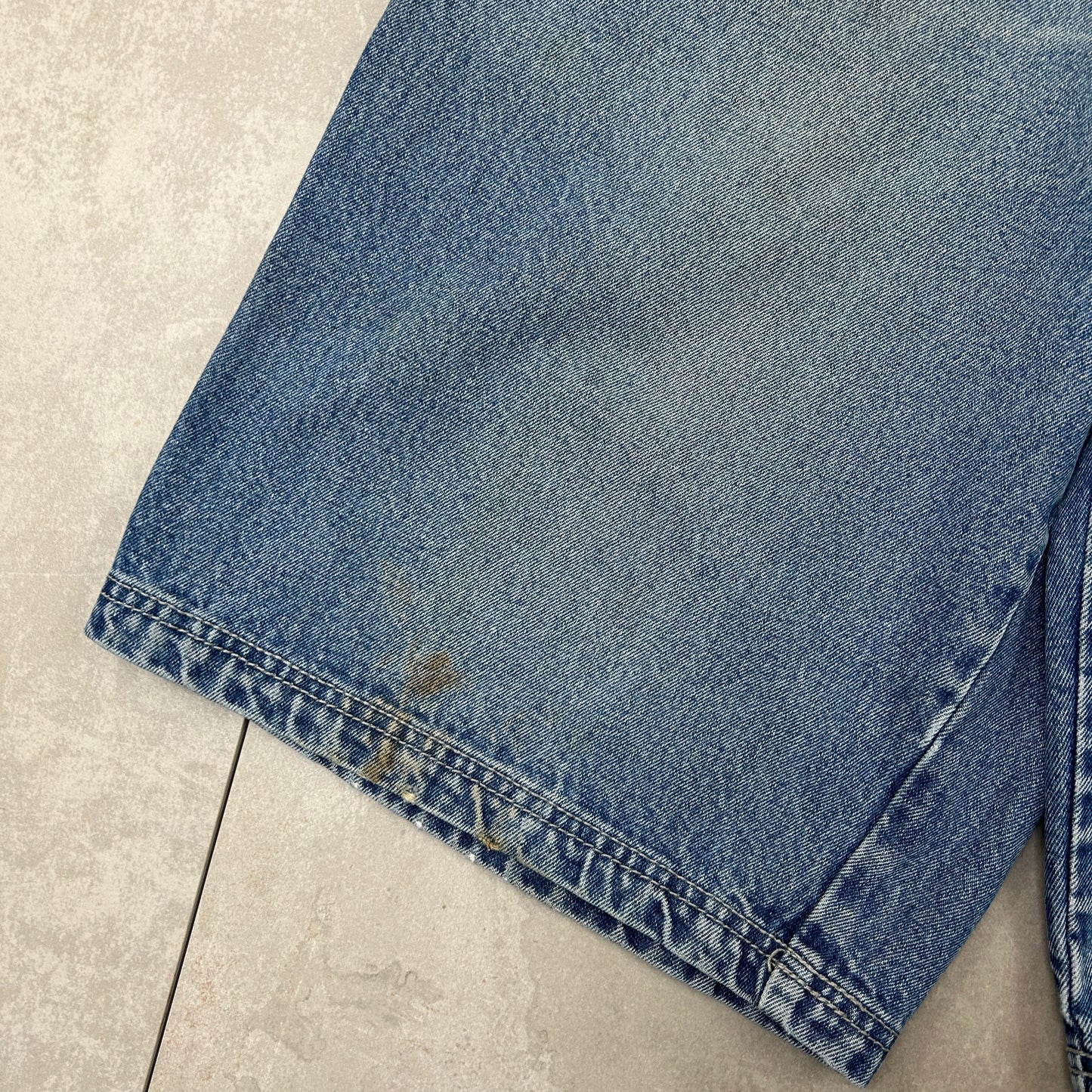 Vintage First Down Embroidered Hip Hop Baggy Blue Shorts Jorts - 33