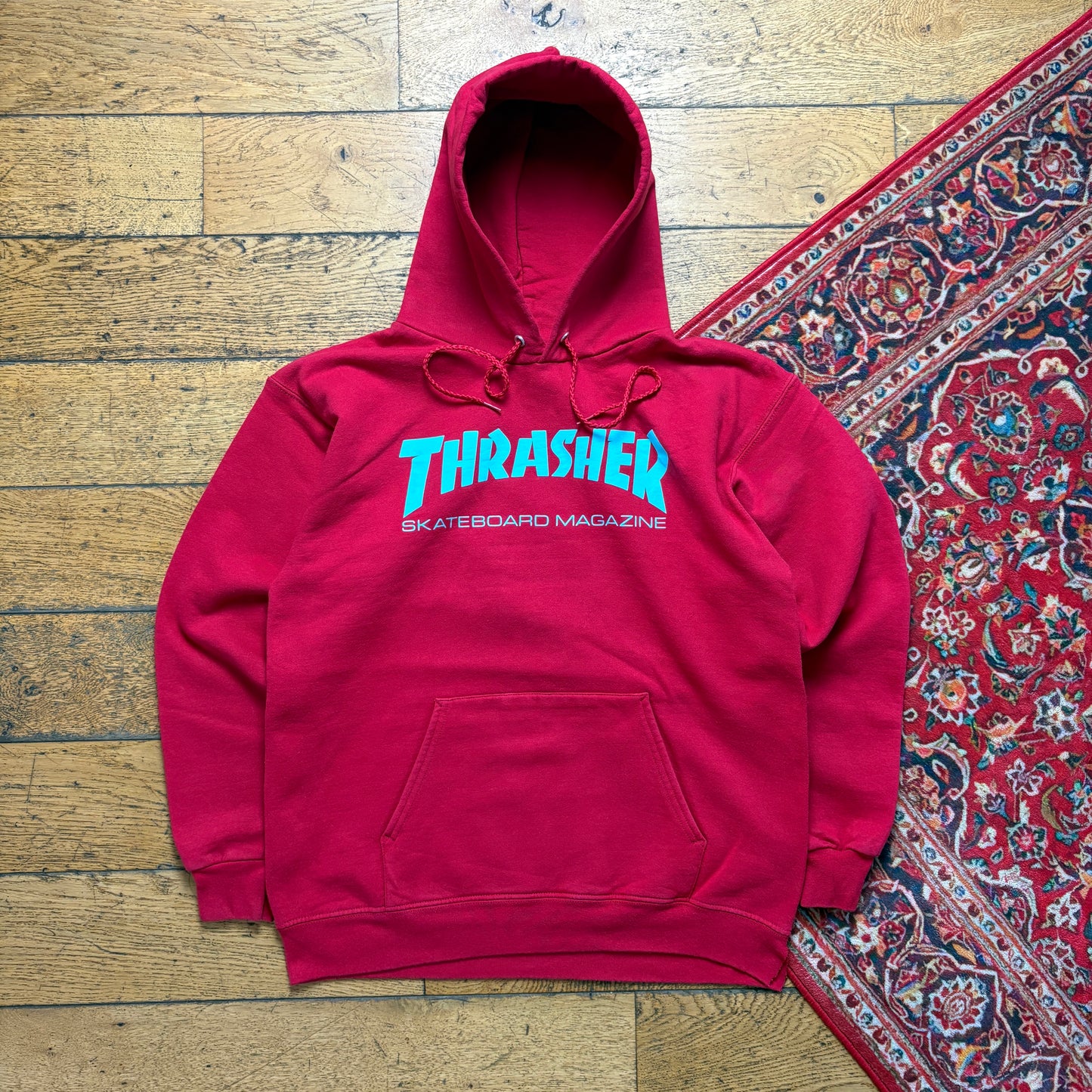 Vintage Thrasher Red Skate Hoodie Sweatshirt - S