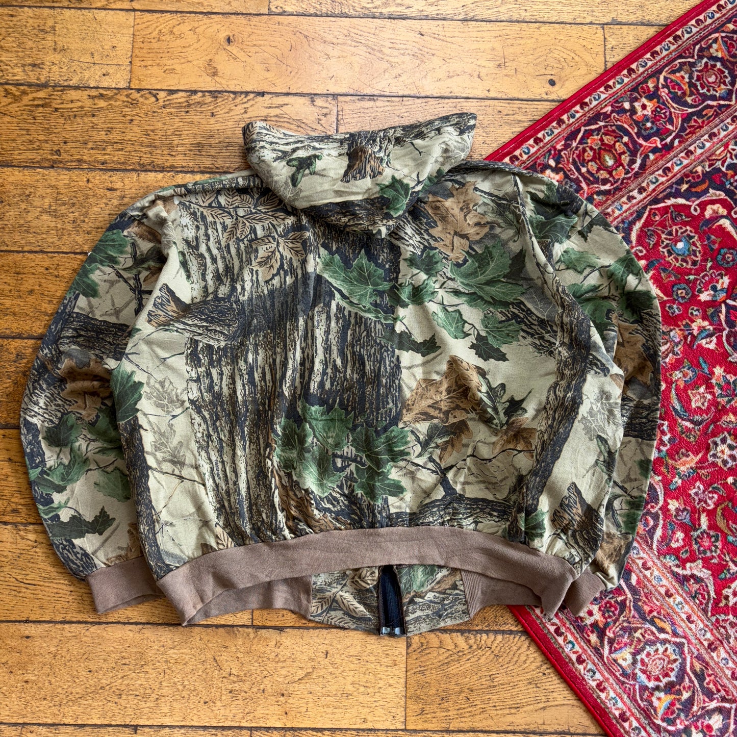 Vintage Realtree Camo Green Zip Hoodie Sweatshirt - 3XL