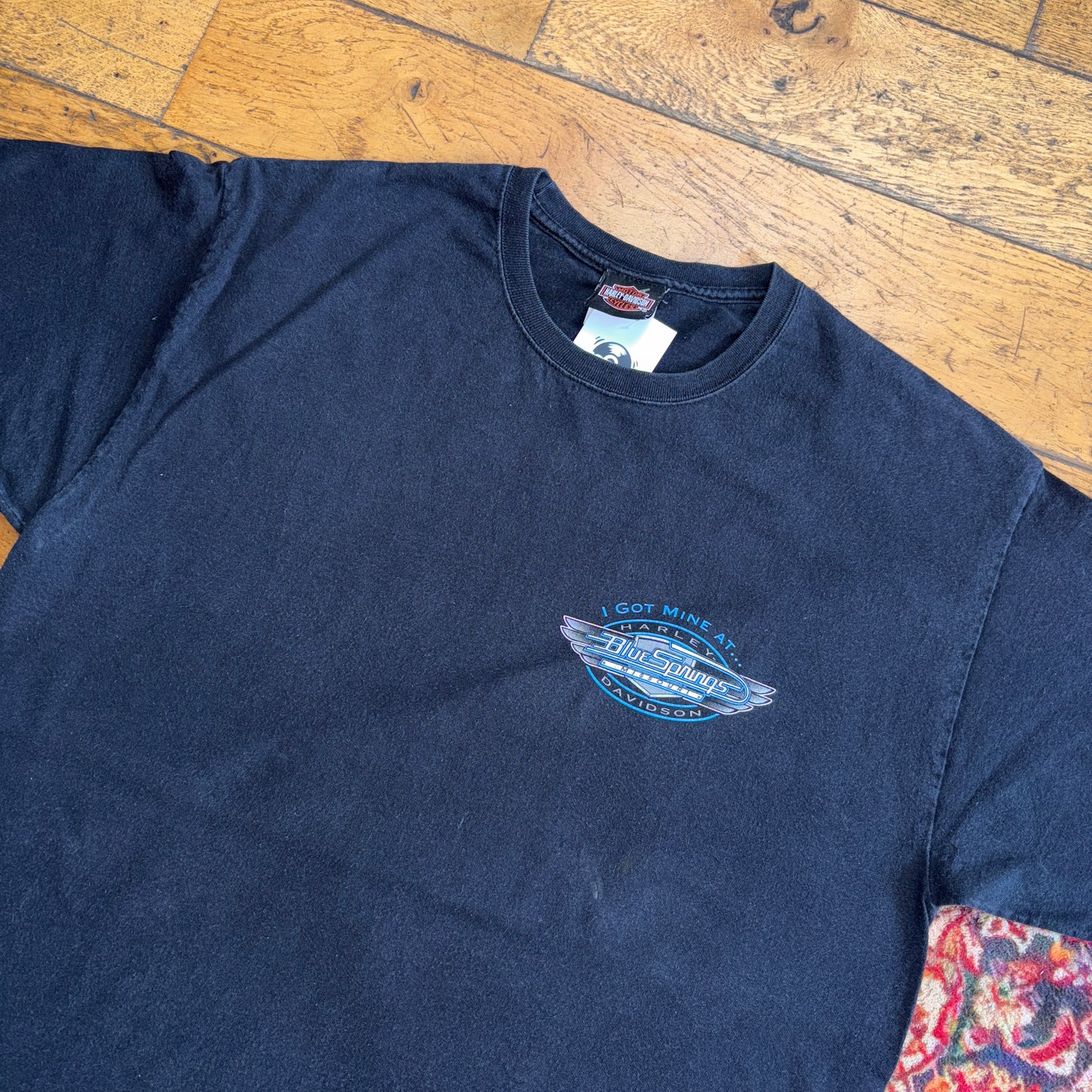 Vintage Harley Davidson Black Motorbike Graphic T-Shirt - M