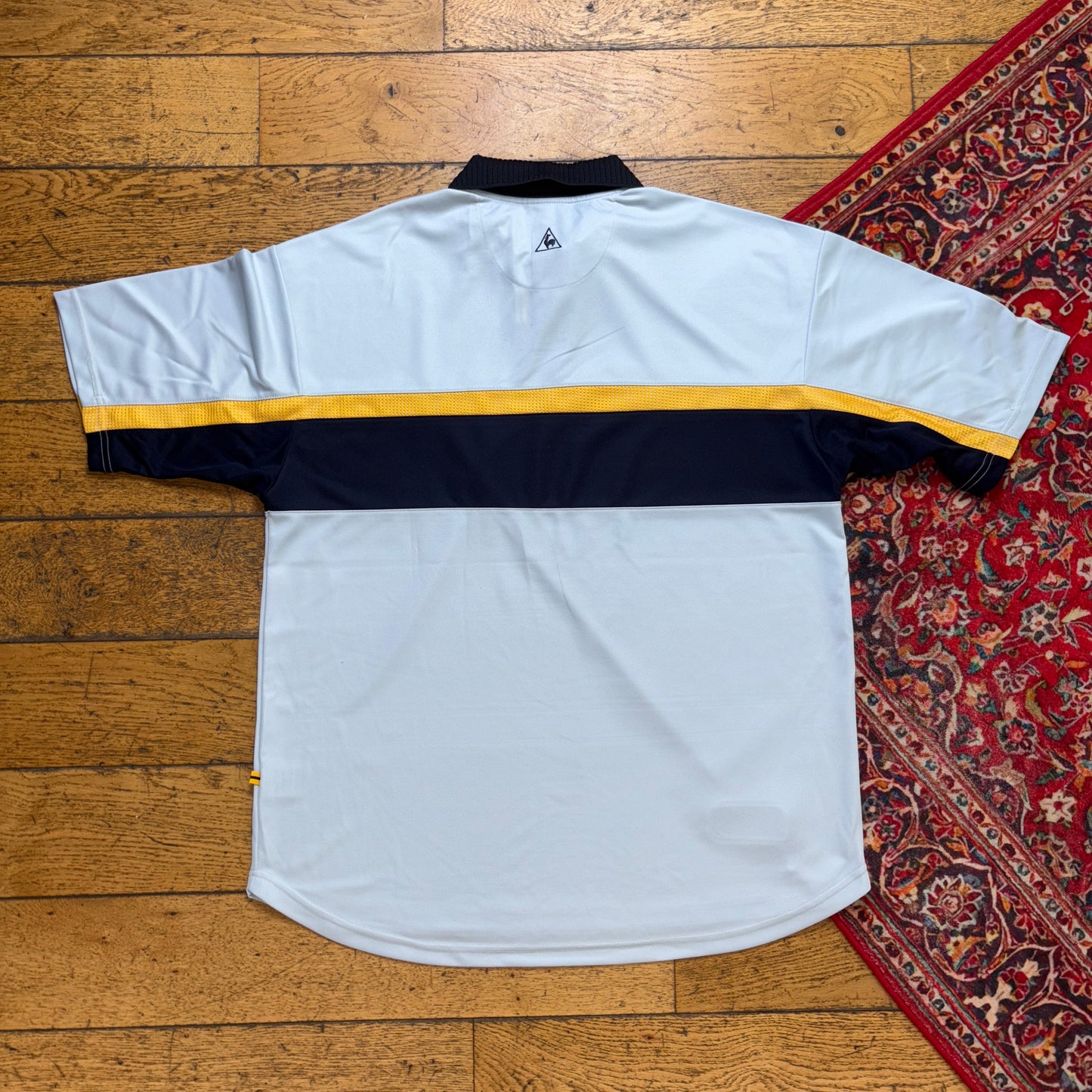 Vintage Le Coq Sportif Blue Stripe Polo Shirt - L