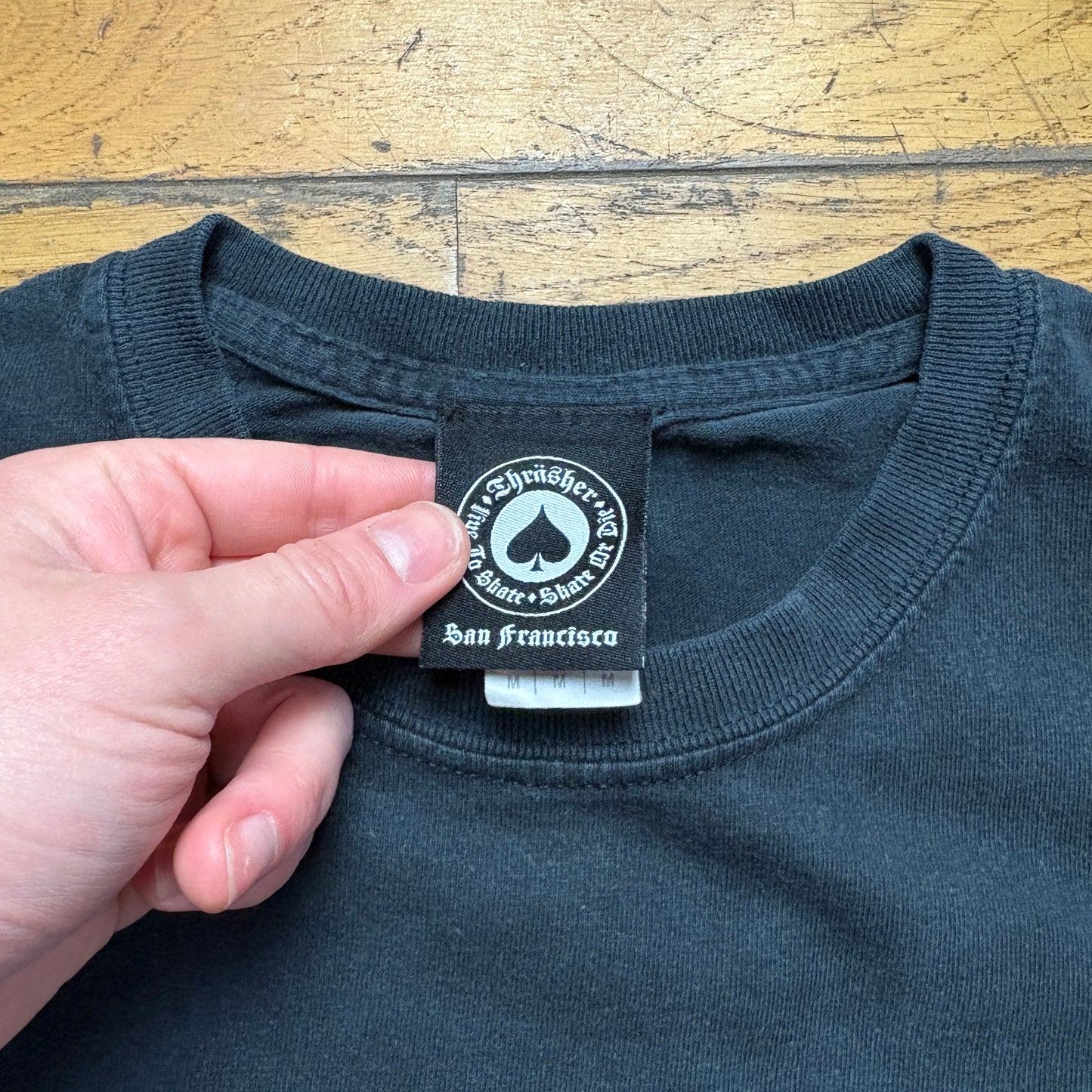 Vintage Thrasher Black Skate Graphic T-Shirt - S
