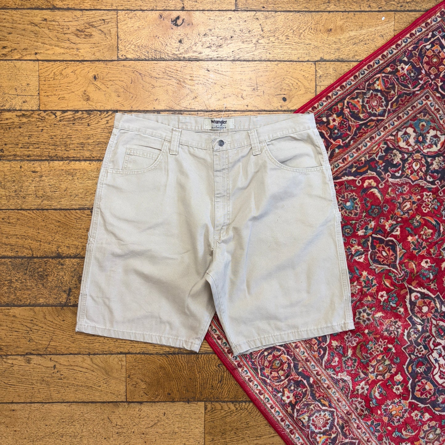 Vintage Wrangler Cream Carpenter Baggy Shorts - 42