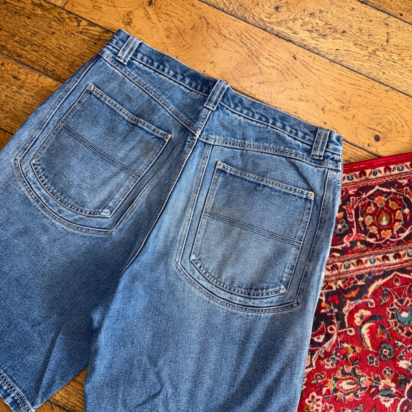Vintage Break Down y2K Hip Hop Blue Baggy Shorts Jorts - 38