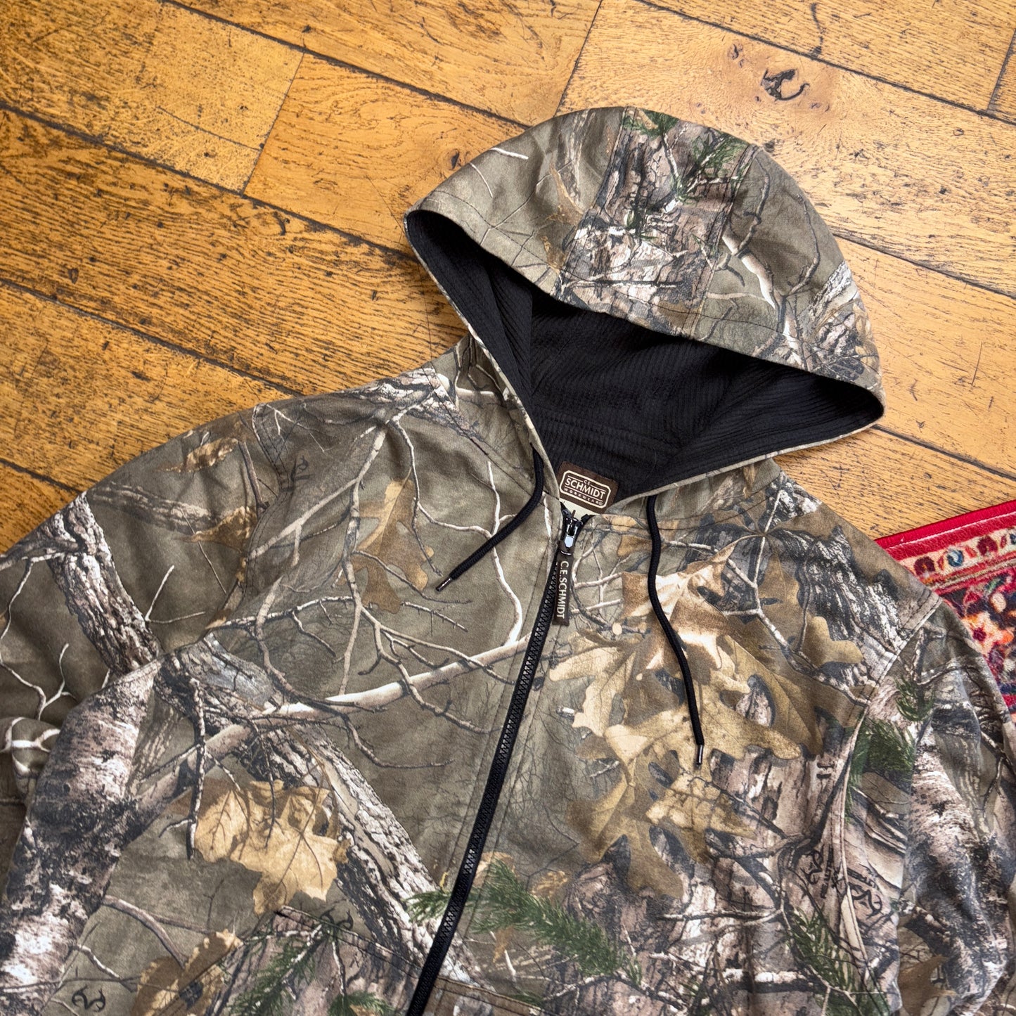 Vintage Realtree Camo Green Zip Hoodie Sweatshirt - L