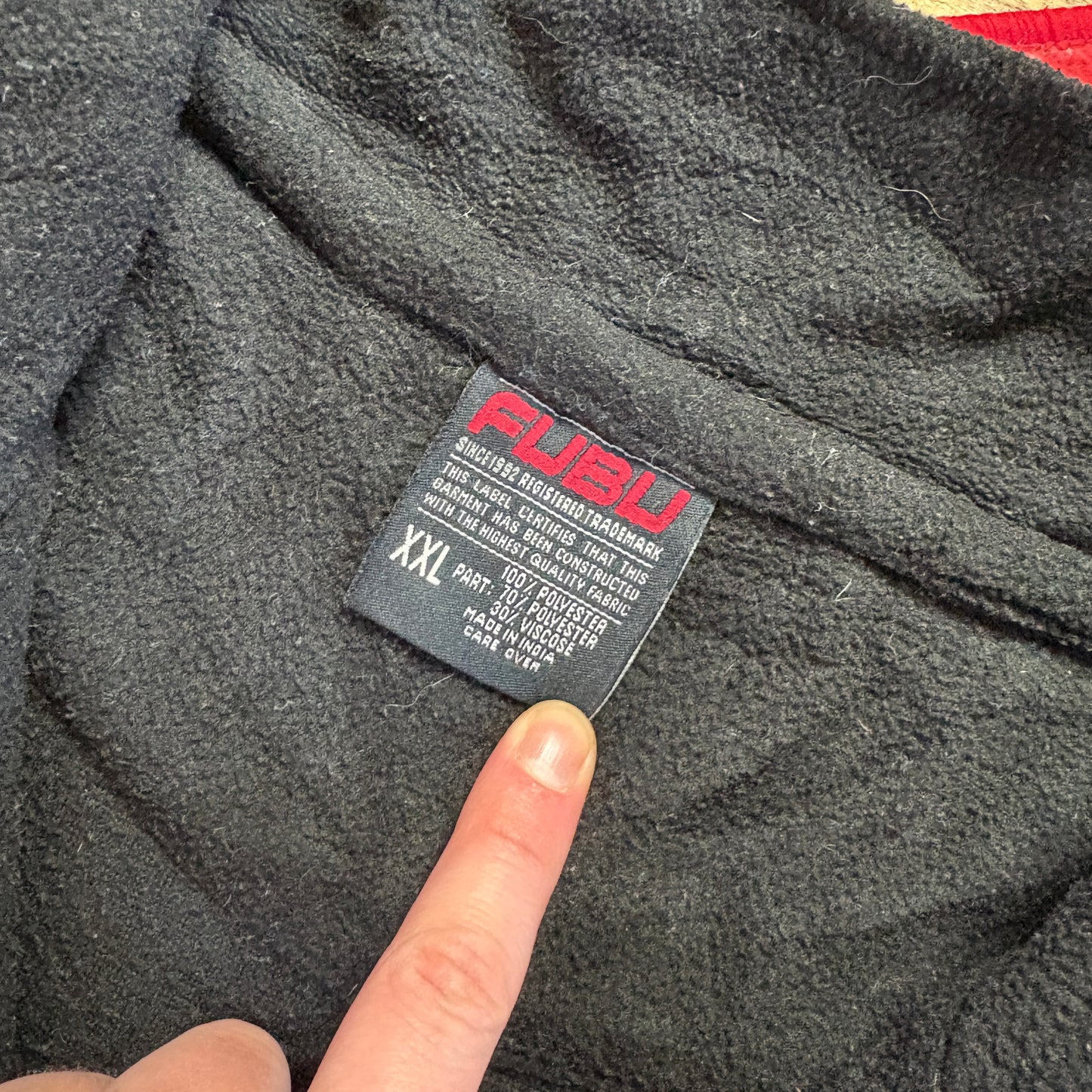 Vintage Fubu Black Quarter Zip Fleece Embroidered Hip Hop Sweatshirt - 2XL