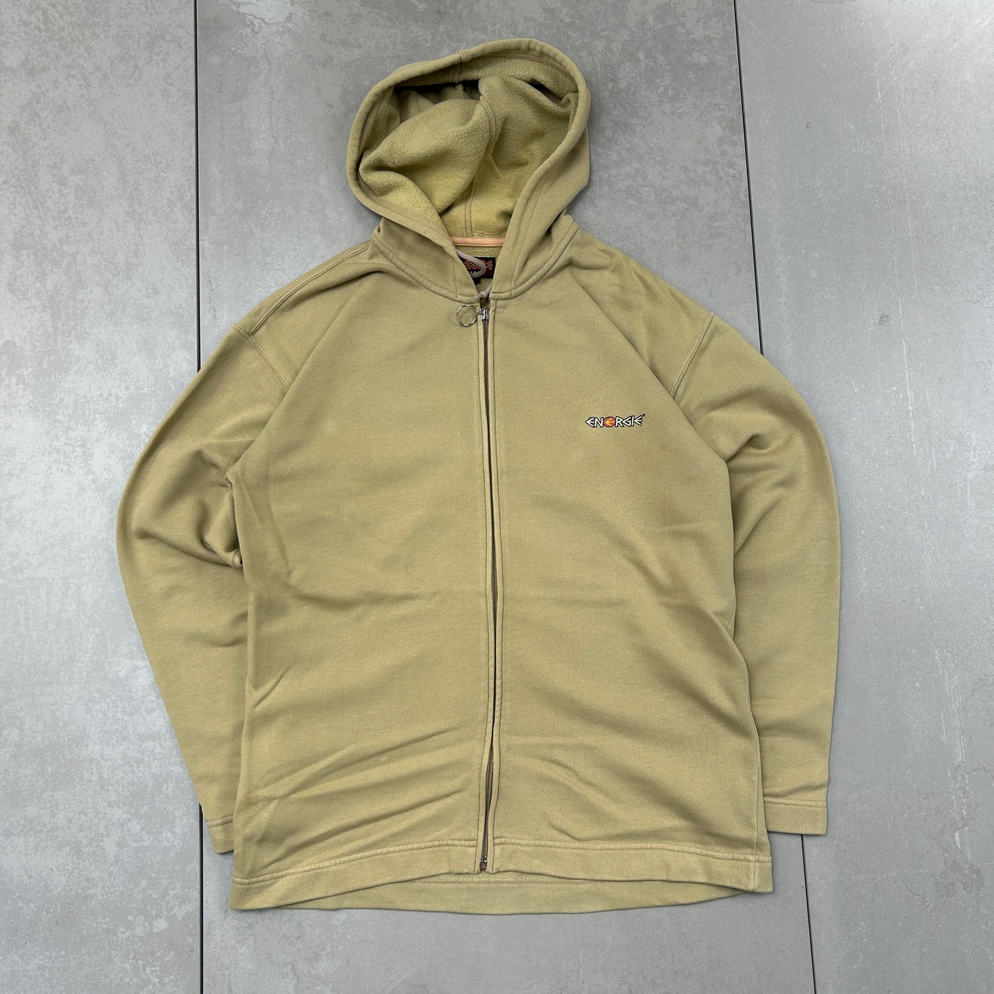 Vintage Energie Skate Skateboards Hoodie Cream Sweatshirt - S