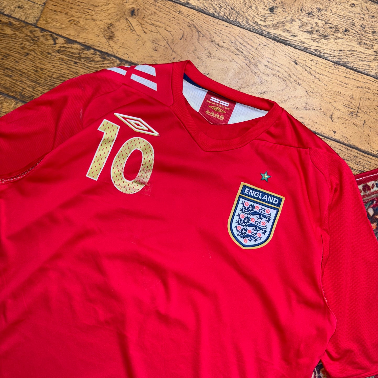 Vintage England Michael Owen Umbro Red Football Shirt Top T-Shirt - XL