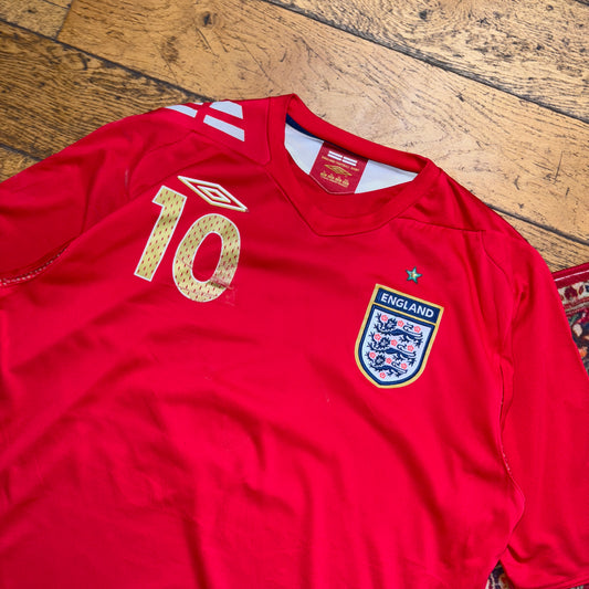 Vintage England Michael Owen Umbro Red Football Shirt Top T-Shirt - XL