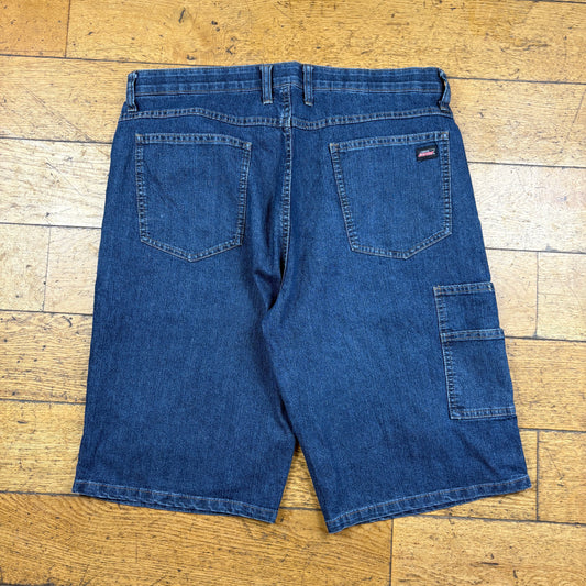 Vintage Dickies Workwear Carpenter Blue Baggy Shorts - 36