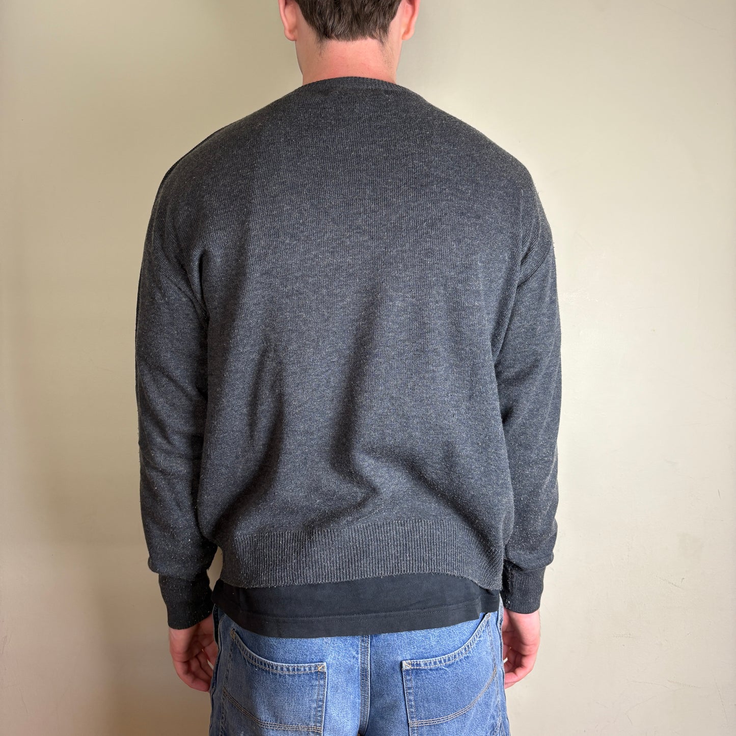 Vintage Ralph Lauren Grey Knit Jumper - L