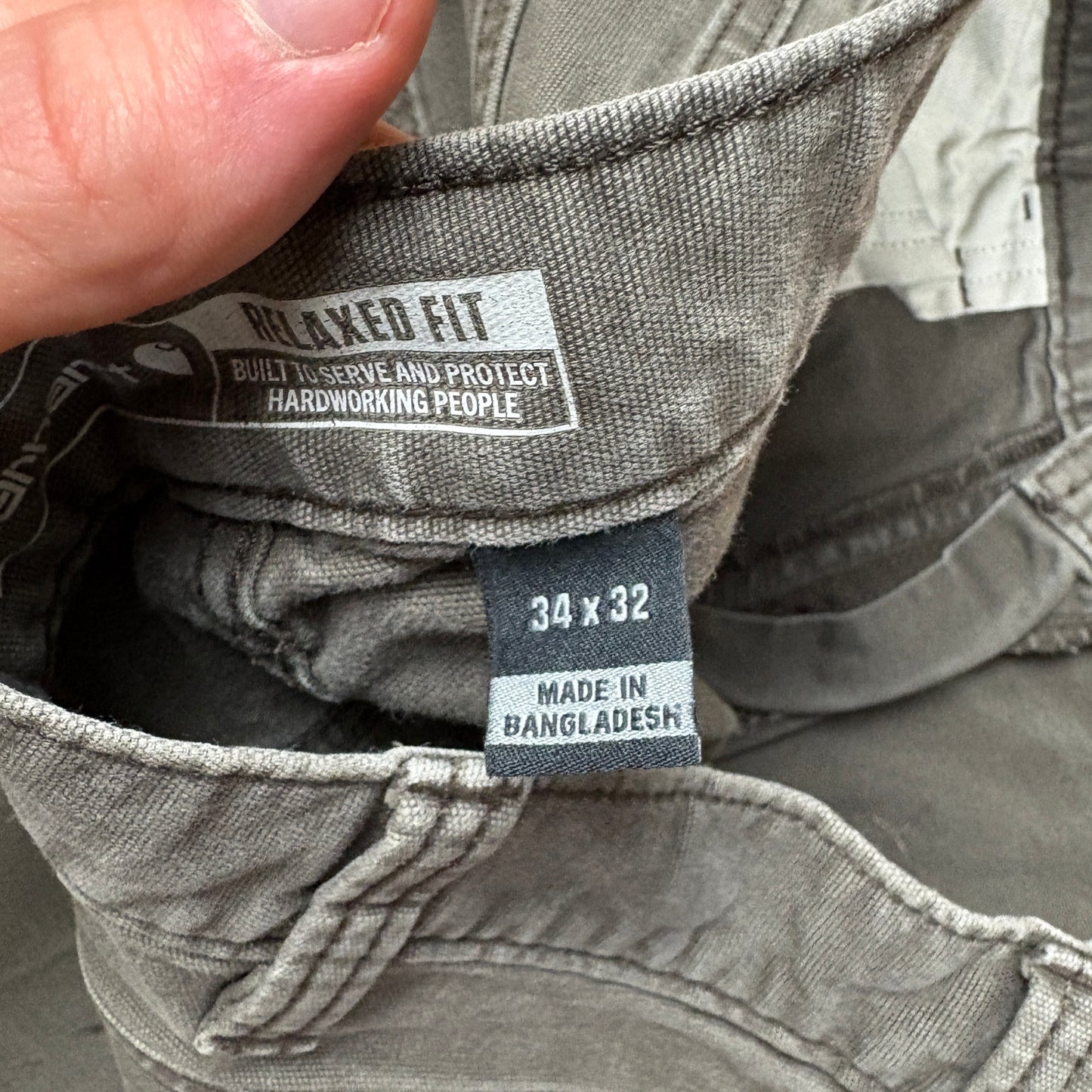 Vintage Carhartt Grey Workwear Carpenter Baggy Trousers - 34