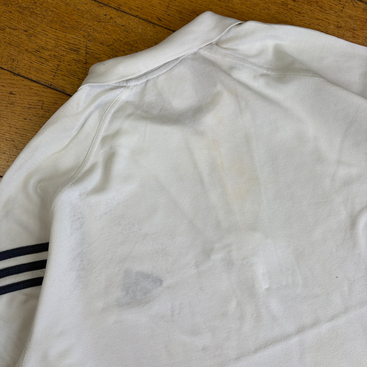 Vintage 90s Adidas White Embroidered Polo Shirt - XL