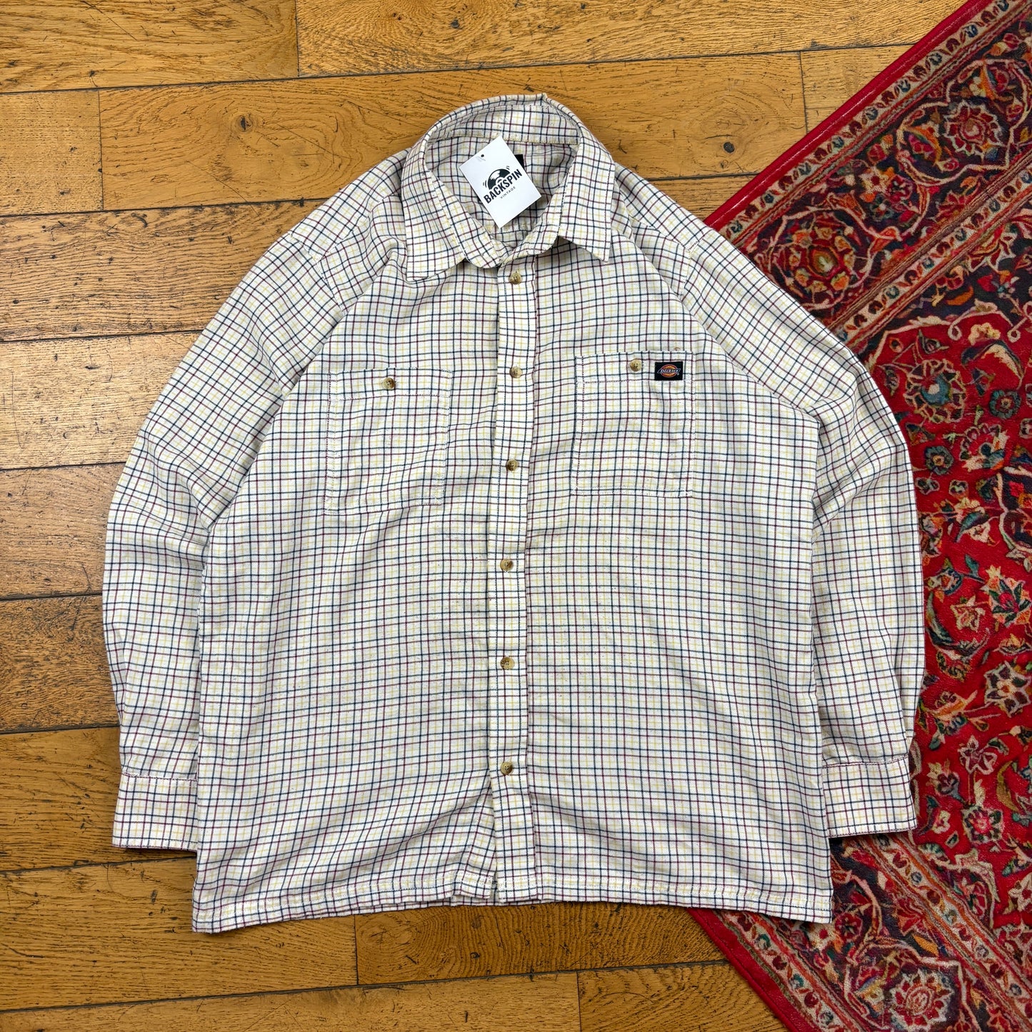 Vintage Dickies White Embroidered Shirt - L