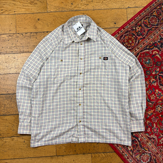 Vintage Dickies White Embroidered Shirt - L