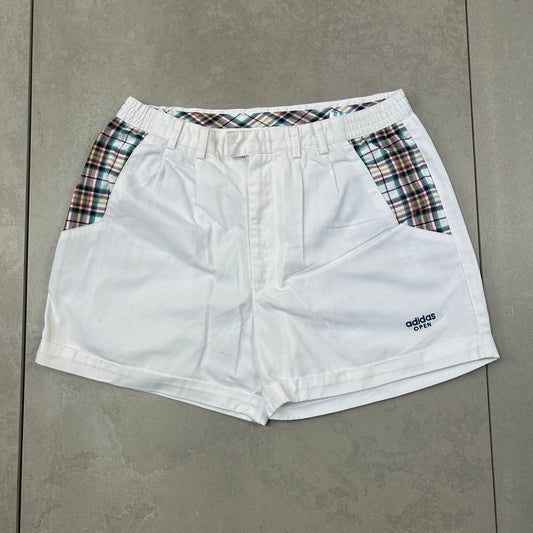 Vintage Adidas Womens White Tennis Shorts - Size 10