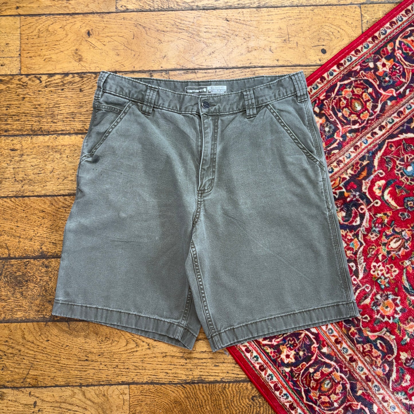 Vintage Carhartt Green Workwear Baggy Carpenter Shorts - 34
