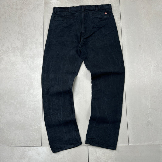 Vintage Dickies Workwear Carpenter Baggy Black Trousers - 36