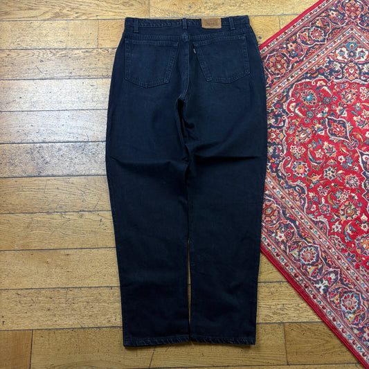 Vintage Levis 545 Baggy Tapered Black Denim Jeans - 38