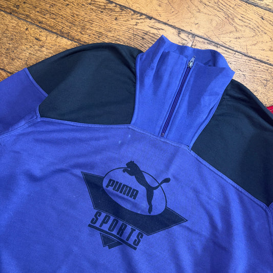 Vintage 90s Puma Purple Zip Sweatshirt - XL