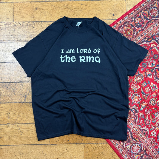 Vintage Lord Of The Ring Funny Slogan Black T-Shirt - XL