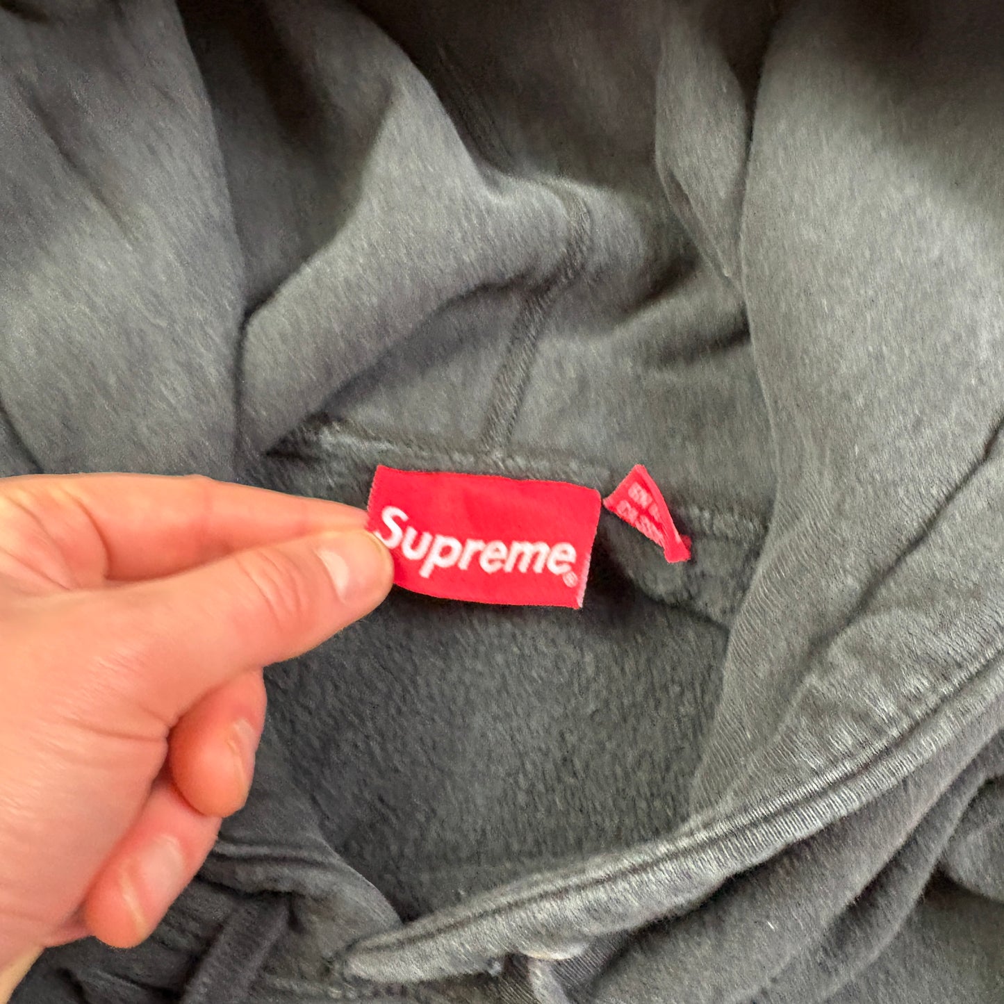 Supreme Black Spellout Embroidered Hoodie Sweatshirt - M