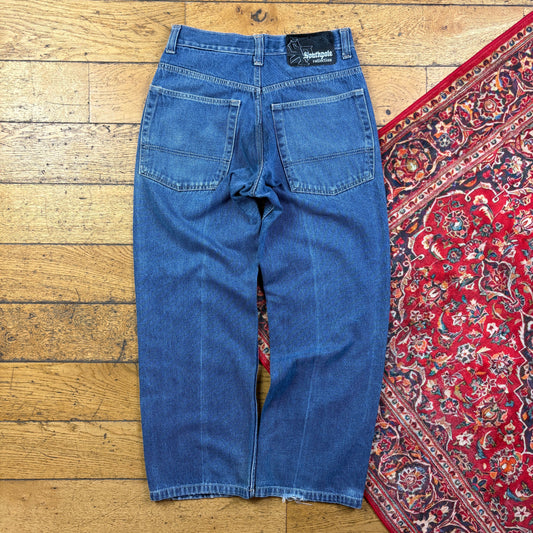 Vintage Southpole Blue Embroidered Y2K Hip Hop Baggy Jeans - 32