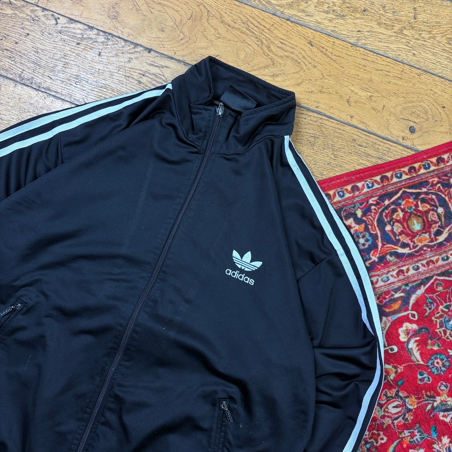Vintage Adidas Black 90s Tracksuit Track Shell Windbreaker Jacket - L