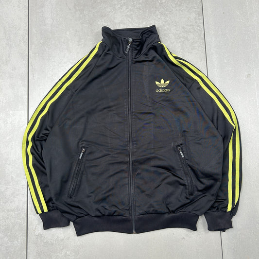 Vintage 80s Adidas Black Tracksuit Track Shell Windbreaker Jacket - M