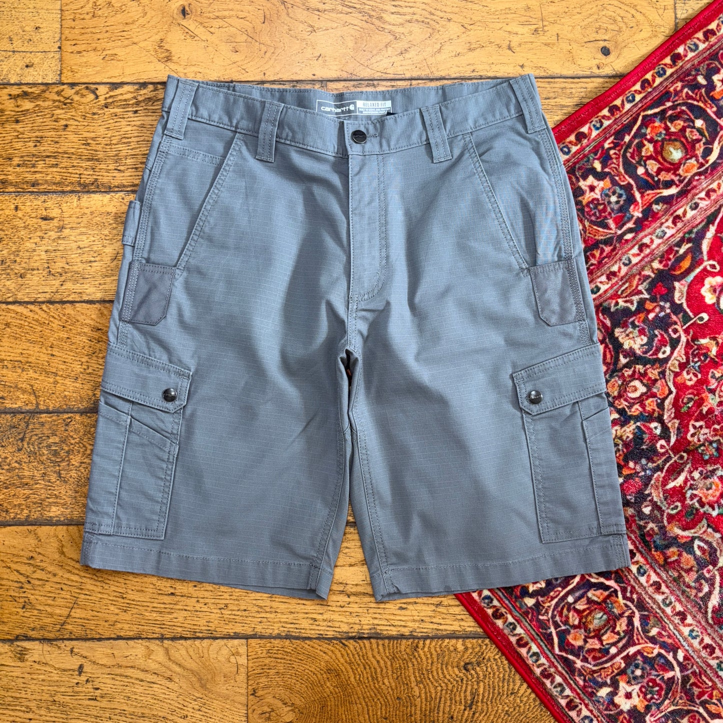 Vintage Carhartt Workwear Grey Baggy Carpenter Shorts - 33