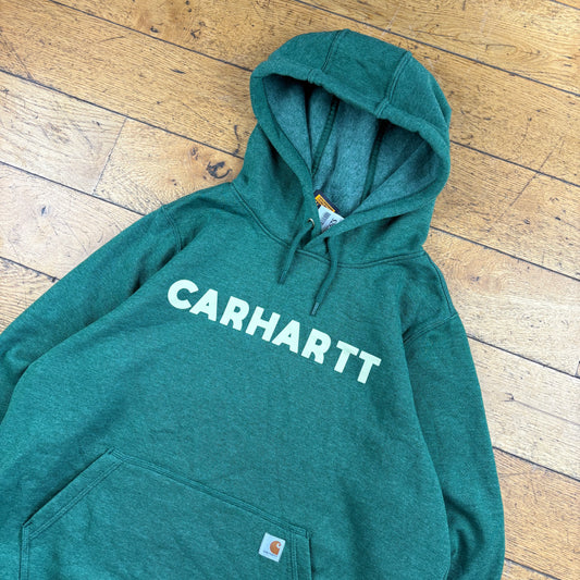 Vintage Carhartt Womens Green Hoodie Sweatshirt - XL