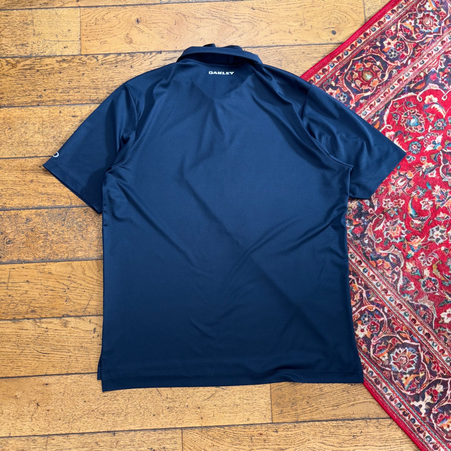 Vintage Oakley Navy Golf Embroidered Sports Polo Shirt - L