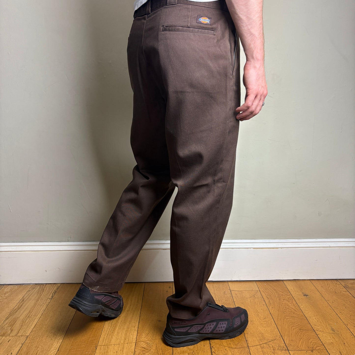 Vintage Dickies Brown Pleated  Workwear 874 Skate Chino Trousers - 36S